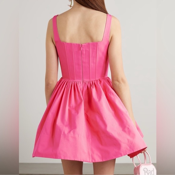 NEW STAUD Pink Landscape Bustier Cotton-Blend Mini dress sz 16 - Picture 2 of 9